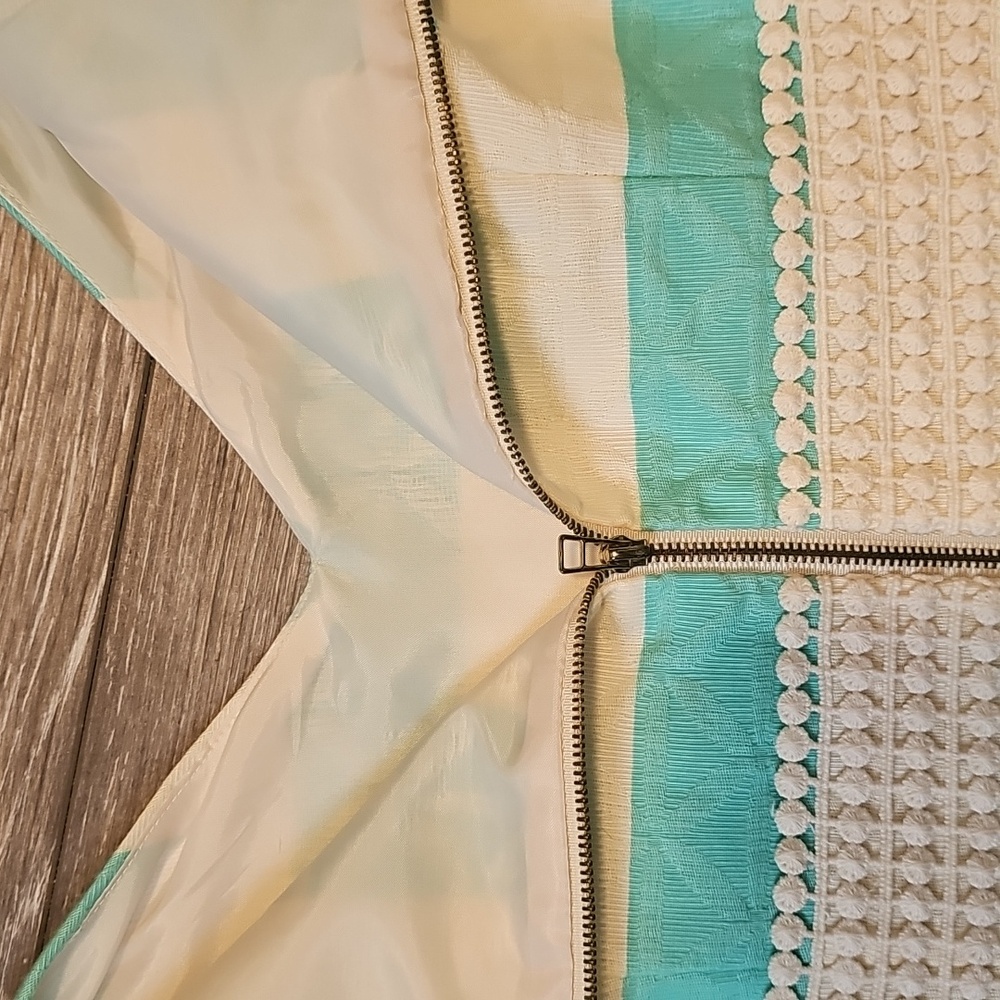 Just Taylor Sleeveless Easter Dress, Robin Egg, Blue/Cream Striped Design, Sz 6 - Picture 4 of 16